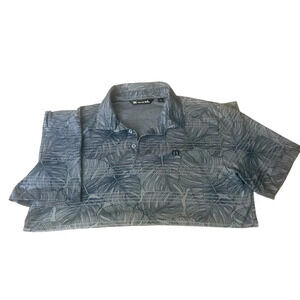 Travis Miller men’s L floral blue golf  shirt in excellent condition